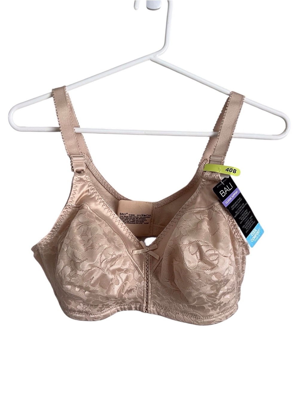BALI Lace Bra 40B Classic Support Soft Taupe Nude Basic Smoothing NEW